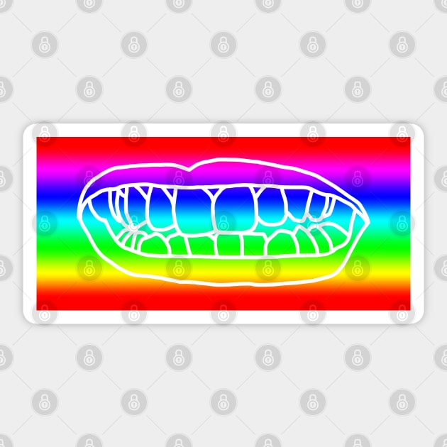 Natural Lips Rainbow Stripes Sticker by ellenhenryart